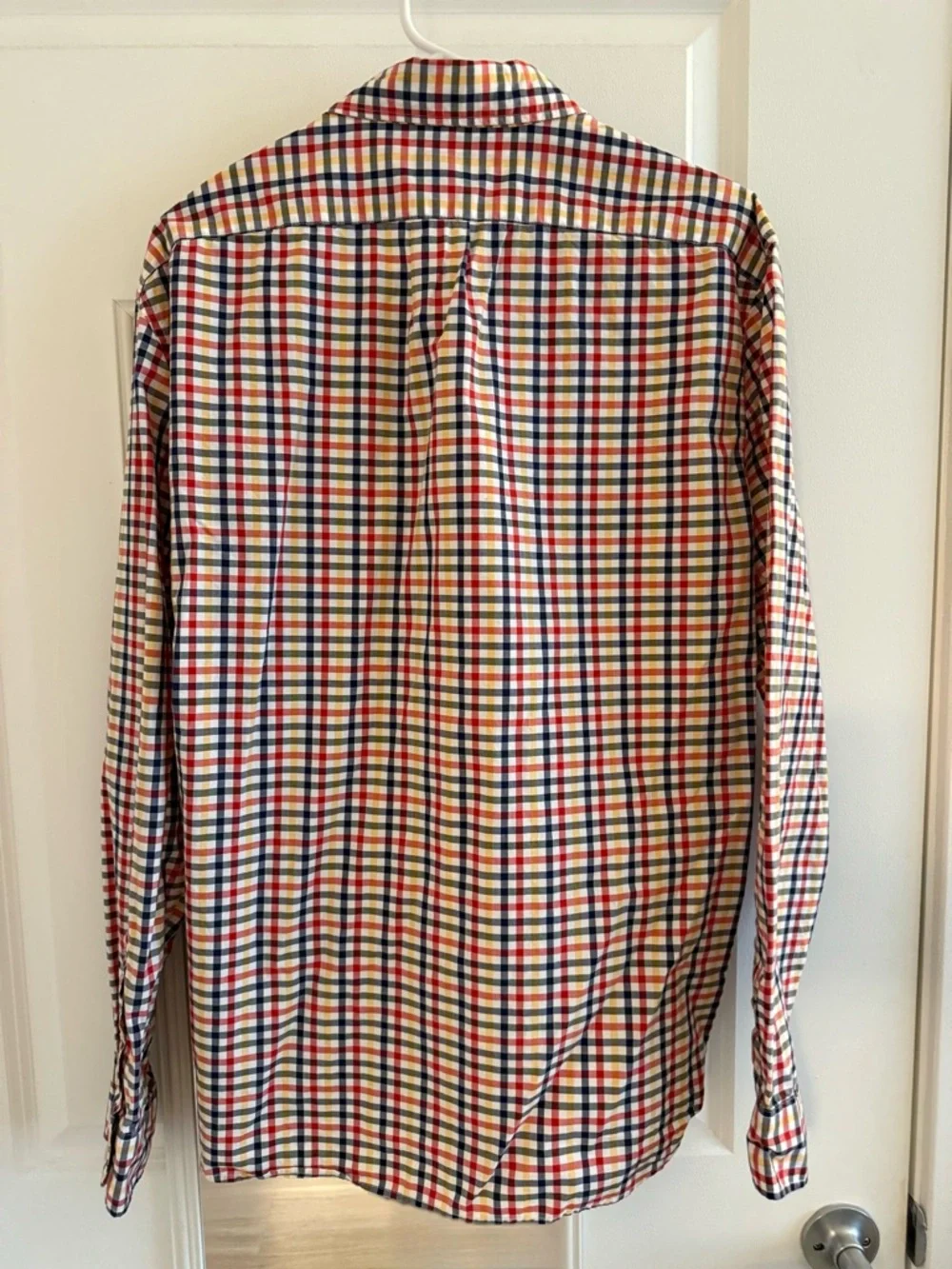 J. Crew Men’s Multicolor Check Button-Down Shirt, Size Large, Slim